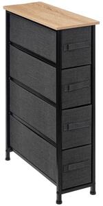 Tissa Grey Narrow 4 Drawer Storage Unit