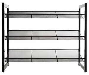 Metal Black 9 Pair Shoe Storage Rack