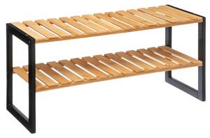 Stacking Bamboo 6 Pair Shoe Storage Rack