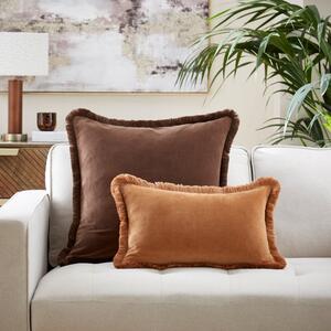 Fringed Cotton Velvet Cushion