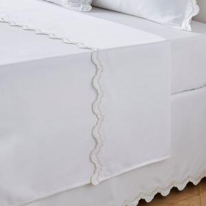 Dorma Double Scallop 100% Cotton Flat Sheet