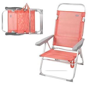 Beach Chair Colorbaby Pink 48 x 57 x 99 cm Multi-position