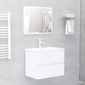 2 Piece Bathroom Furniture Set White Engineered Wood