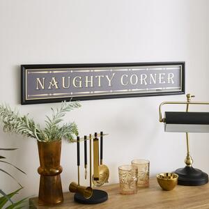 Naughty Corner Framed Glass Wall Art