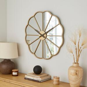 Equatorial Floral Mirrored Wall Clock