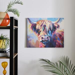 Colourful Cow Canvas