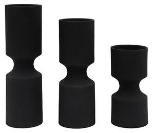 Set of 3 Damita Black Candlestick Holders