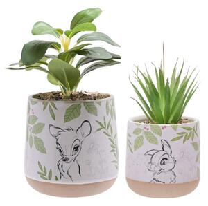 Set of 2 Artificial Succulents in Disney Bambi Plant Pots