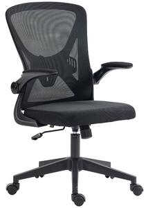 Vinsetto Ergonomic Mesh Task Chair: Adjustable Lumbar Support, Flip-Up Arms & Swivel Base, Black