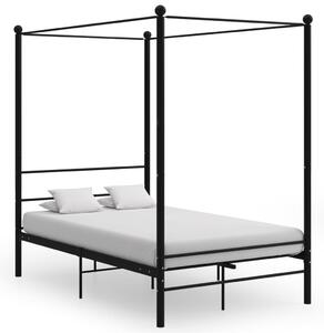 Bed Frame with Canopy without Mattress Black 140x200 cm Metal