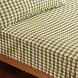 Portloe Gingham Woven Cotton Fitted Sheet