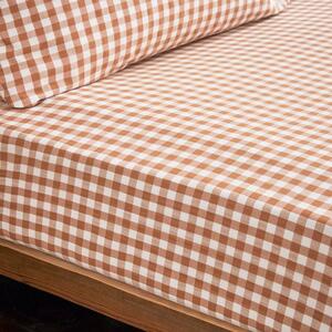 Portloe Gingham Woven Cotton Fitted Sheet