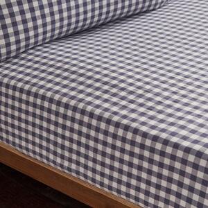 Portloe Gingham Woven Cotton Fitted Sheet