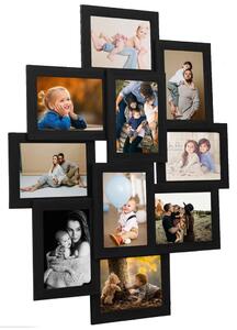 Collage Photo Frame for 10x(13x18 cm) Picture Black MDF
