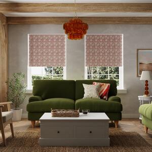 Woodblock Terracotta Floral Blackout Roller Blind