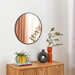 Amber Glass Round Wall Mirror