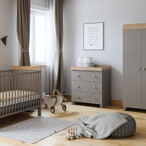 Little Acorns Classic Oak Effect 3 Piece Nursery Furniture Set