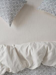 Dusk Blue Folk Stripe Linen Blend Fitted Sheet | Single | Piglet in Bed