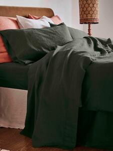 Fern Green Linen Blend Flat Sheet | Single | Piglet in Bed