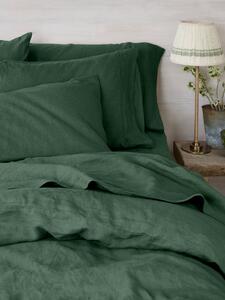 Elm Green Linen Blend Pillowcases (Pair) | Square | Piglet in Bed