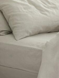 Oatmeal Linen Blend Fitted Sheet | Single | Piglet in Bed