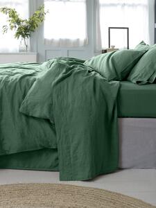 Elm Green Linen Blend Flat Sheet | Single | Piglet in Bed