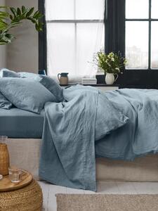 Dusk Blue 100% Linen Flat Sheet | Single | Piglet in Bed