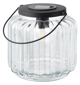 Solar lamp - Glass/iron. Ø17.5 x 15.5 cm. - Clear - Søstrene Grene