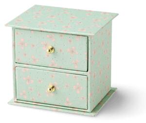 Storage box with drawers - 9 x 7.5 x 8 cm. - Milky Green - Søstrene Grene