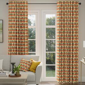 ANTE DECOR Cadiz Printed Cotton Made To Measure Curtains Burnt Umber