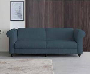 Flex Corduroy Fabric 3 Seater Sofa Bed In Blue