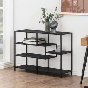 Sebring Wooden Bookcase Small With Metal Frame In Black Oak