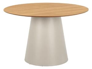 Seguin Wooden Dining Table Round In Oak And Grey