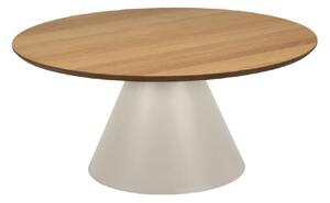 Seguin Wooden Coffee Table Large Round In Oak And Grey