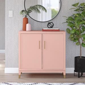 Waller Wooden Storage Cabinet With 2 Doors In Pale Pink