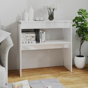 Console Table High Gloss White 80x30x80 cm Engineered Wood