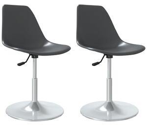Swivel Dining Chairs 2 pcs Grey PP