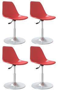 Swivel Dining Chairs 4 pcs Red PP
