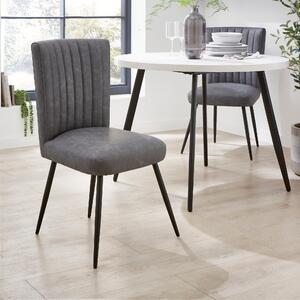 Taylor Dining Chair, Grey Faux Leather Faux Leather Grey