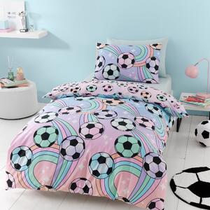 Football Ombre Duvet Cover and Pillowcase Set Pink