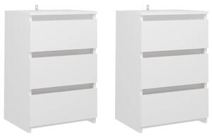 Bed Cabinets 2 pcs White 40x35x62.5 cm Engineered Wood