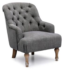 Bianca Linen Armchair | Wooden Legs | Grey, Cream, Charcoal
