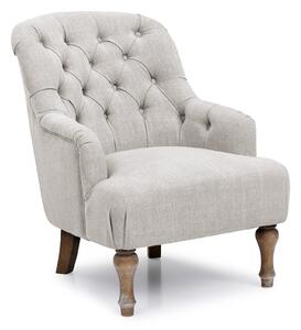 Bianca Linen Armchair | Wooden Legs | Grey, Cream, Charcoal