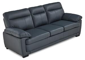 Hugo 3 Seater Leather Sofa - Black & Grey, Large Comfy Modern Upholstered Lawson Settee Couch for Living Room | Roseland Furniture