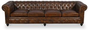 Nina Real Leather Chesterfield 4 Seater Sofa | Roseland