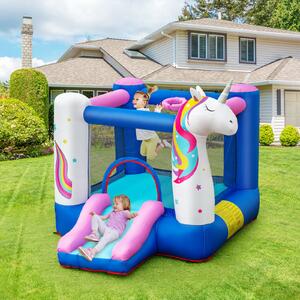 Costway Inflatable Bounce House Unicorn Castle with Slide