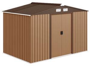 Outsunny 9 x 6ft Metal Garden Shed, Outdoor Storage Shed with Lockable Doors and Ventilation Slots and Foundation Kit, Yellow Aosom UK