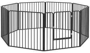 PawHut 8 Panels Heavy Duty Dog Pen, 80cm Height Pet Playpen for Indoor Outdoor, Small and Medium Dogs