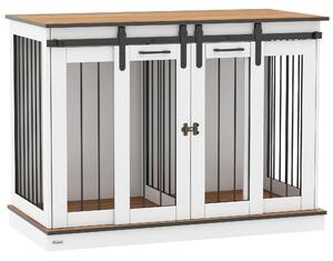 PawHut Dog Crate Furniture for Large Dogs, Double Dog Cage for Small Dogs