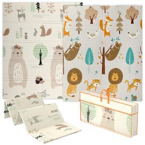 AIYAPLAY Animal-Themed Baby Plat Mat Double Sided, Foldable, Water-Resistant for Outdoor/Indoor, 177 x 146 x 1.5cm